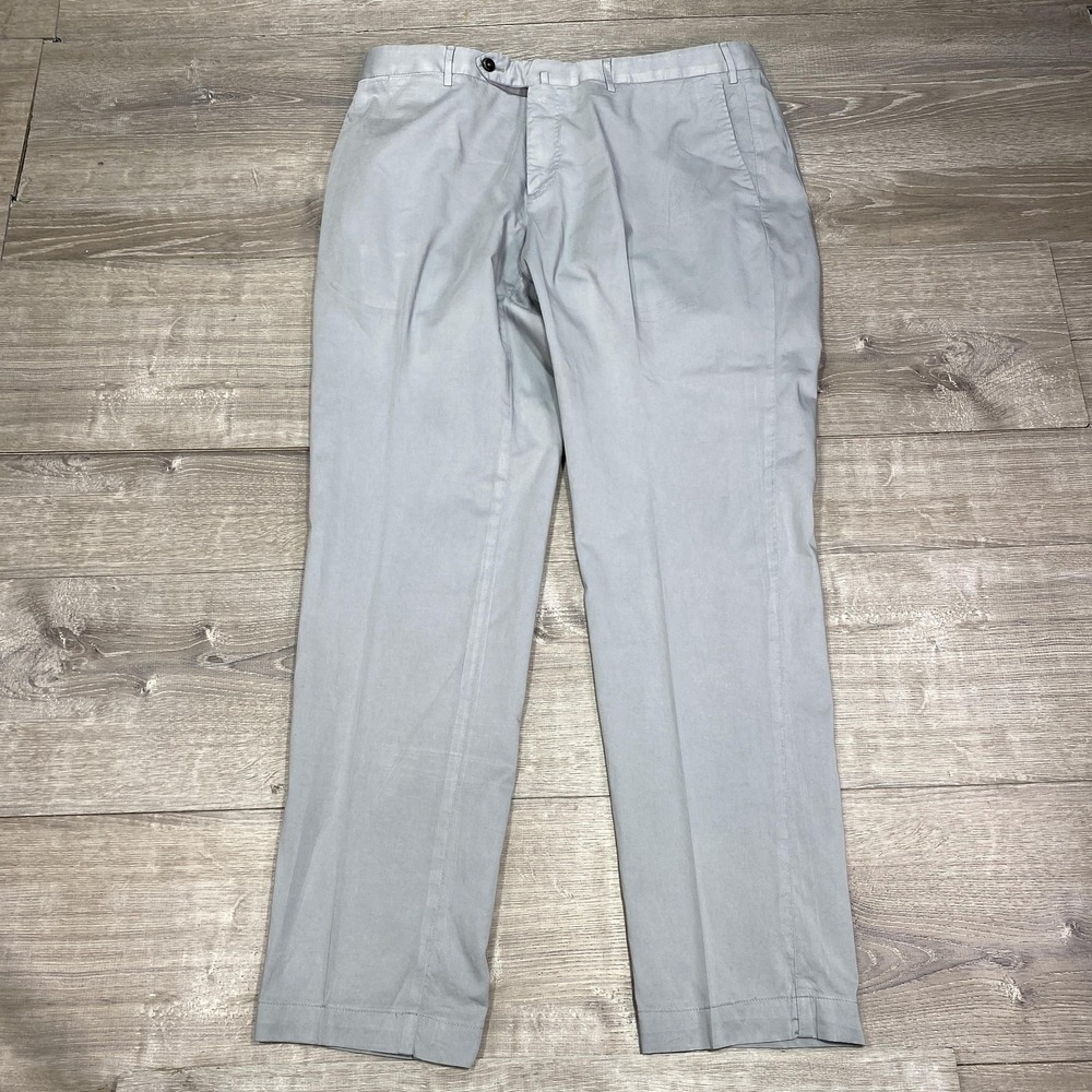 PT Torino Pants Mens‎ 54 Gray Silkochino Slim Fit Chino Dress Trousers Italy